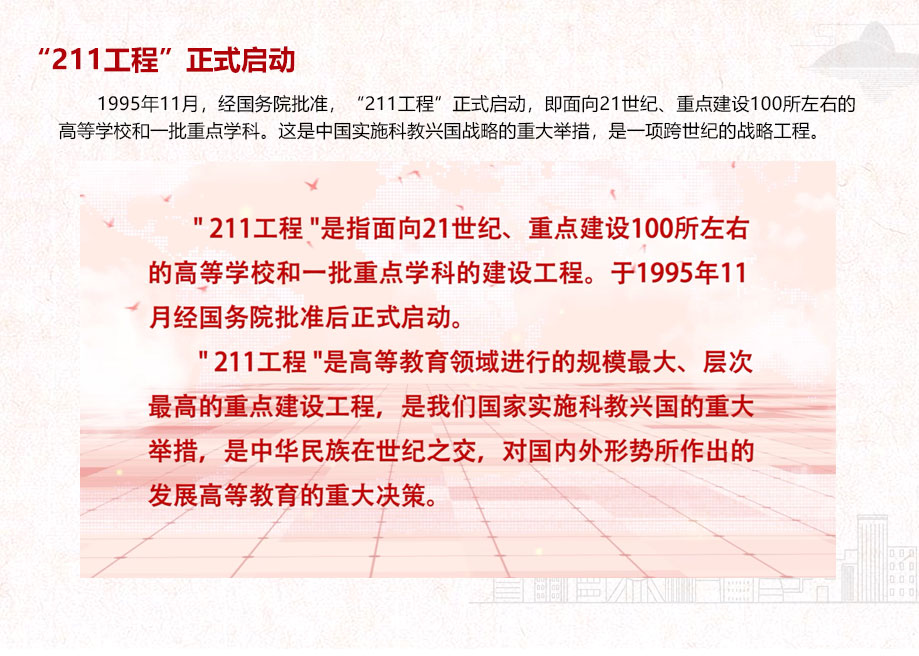 “211工程”正式啟動